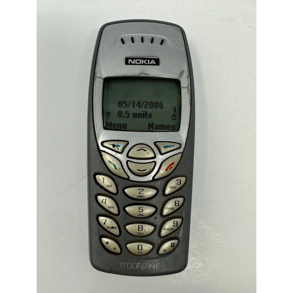 Nokia 1221 Tracfone Keypad Cell Phone Gray Silver Tested Working C1